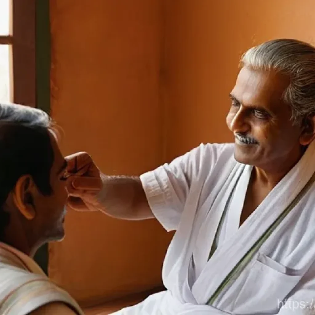 스리랑카 아유르베다 스파 - **Ayurvedic Wisdom: The Initial Consultation**
A serene, brightly lit traditional Ayurvedic cons...